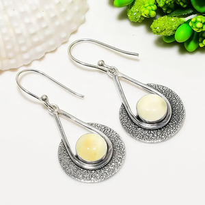 925 Sterling Silver Bohemian Dangle <b>Earrings</b> Prehnite Gemstone <b>Handmade</b> Birthday Gift Fashionable Drop <b>Earrings</b> Wholesale - Product Image 2