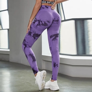 Sublimated High Waisted Elastic Waist Gym Leggings for Fitness Yoga Workouts Custom Logo Print Design Breathable - Product Image 5