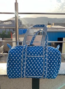 Quilted Duffle <b>Bag</b> Sport Weekender Styles Made of Cotton with Zipper Closure Directly Manufactured Quilted Duffle <b>Bag</b> Cotton <b>bag</b> - Product Image 4