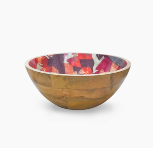 Ensaladera de Madera Esmaltada Ecológica, Pulida, Multicolor, de Tamaño Personalizable, Moderna, para Servir Ensaladas y Frutas en la Mesa de Comedor - Product Image 1