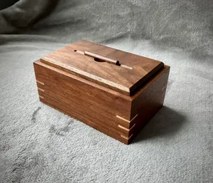 Handcrafted Wooden Cremation Urn for Adult Human Ashes Natural Wood Finish Durable <b>Memorial</b> Keepsake <b>Box</b> - Product Image 2