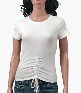 Femmes coton t-shirt 2025 mode décontracté basique t-shirt tissu doux Logo personnalisé haute qualité confortable en gros pas cher affaire - Product Image 4