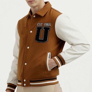 Vestes de sport pour hommes en cuir bomber épais pour l'hiver, course en plein air, personnalisées en gros, avec logo sur le devant, style streetwear - Product Image 2