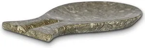 Porte-cuillère en marbre brun fossile, repose-cuillère en marbre gris fossile, accessoires de cuisine en marbre - Product Image 3