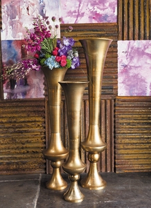 Silver Finishing <b>Tall</b> Aluminum Floor Vase Wedding Decoration Large <b>Flower</b> Vase Metal Trumpet Vase Home Party Celebrate - Product Image 2