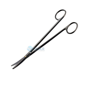 Ciseaux Mayo courbés et droits à coupe lisse, revêtement noir, 7 pouces, ciseaux médicaux droits pour chirurgie et pansements - Product Image 6