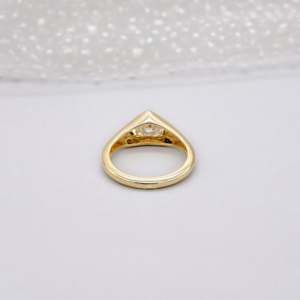 IGI Certified Solid Yellow Gold Bezel Heart <b>Diamond</b> <b>Ring</b> - Product Image 4