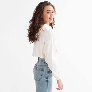 เสื้อฮู้ดกันลมมีฮู้ดสำหรับผู้หญิงเสื้อถักแบบสวมหัวสำหรับฤดูหนาวเสื้อสเวตเตอร์ฮิปฮอปบริการด้านหน้า - Product Image 5