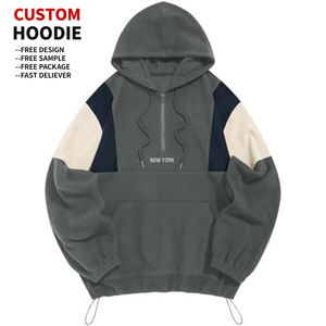 OEM Oversized <b>Fleece</b> <b>1</b>/<b>4</b> <b>Zip</b> Pullover Hoodie Unisex High Quality Designer Streetwear Blank Custom Embroidered Bulk <b>Men</b> Winter - Product Image 2