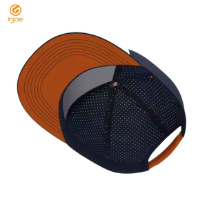 OEM ODM 5 Panel Snapback Laser Cut Hat Botón personalizado Color Parche de goma prensado en caliente Unisex Impermeable Ala plana Deportes al aire libre - Product Image 6