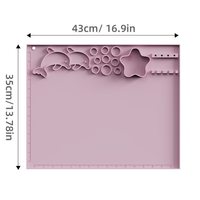 Plateau de mélange antidérapant en silicone écologique pour enfants, 43x35cm, pour pinceaux, peinture acrylique et aquarelle, fabrication OEM