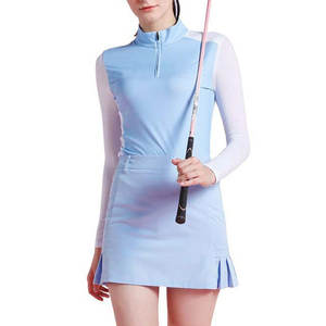Tenue de golf pour femmes, haut polo et jupe en tissu extensible, confortable pour la pratique quotidienne et les jeux de club - Product Image 1