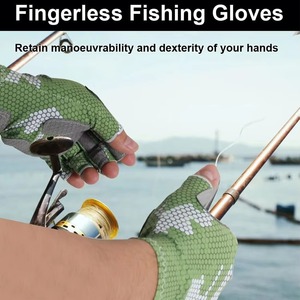 Venta al por mayor de medio dedo deportes al aire libre guantes de pesca transpirable protección solar Wader con precio barato - Product Image 6