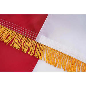Bandera de Texas de 3x5 pies con flecos dorados, estrellas bordadas personalizadas, 4 filas de puntadas inferiores, para uso en interiores, hecha en EE. UU. - Product Image 2