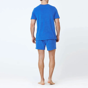 2025 nuevo conjunto de dos piezas de verano de moda 2 polos de poliéster y pantalones cortos conjuntos cortos para hombres con collares de botones - Product Image 6