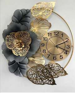 Horloge murale en métal de qualité durable robuste pour la décoration intérieure dans une horloge décorative de style élégant dans les prix de gros - Product Image 2