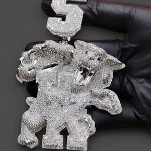 Colgante de Dragón con Número 5, Moissanita, Criatura de Fantasía, Estilo Hip Hop, con Plata de Ley 925, Joyería Fina, Colgantes y Dijes - Product Image 1