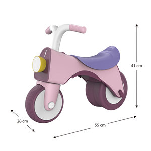 ROBINCOOL. <b>Pink</b> Ride-On <b>Balance</b> <b>Bike</b> for Kids 55 X 28 X 41 with Light and Sound Effects - Product Image 4