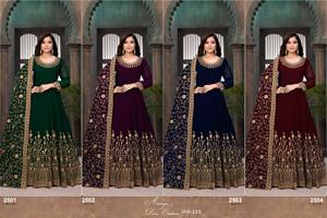 Magnifique à la recherche d'une nouvelle variété incroyable couleur Faux Georgette Salwar Suit & Dupatta broderie séquence travail fournisseur de l'Inde - Product Image 6