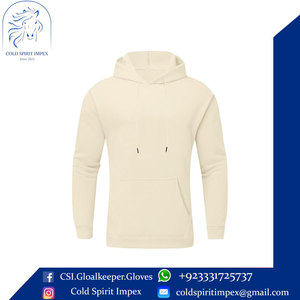 Sweat à capuche décontracté à manches longues pour hommes, couleur unie 100% coton, grand et grand pour l'hiver avec poche - Product Image 3