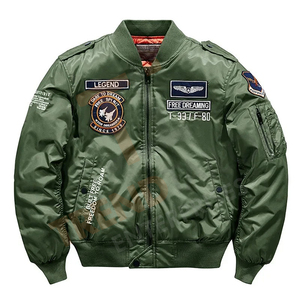 Veste d'hiver pour homme, style hip-hop, épaisse et chaude, style aviateur, pilote et bombardier de baseball - Product Image 2