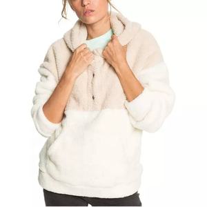 Sudadera con Capucha de Forro Polar de Alta Calidad con Logotipo Personalizado, de Punto, para Invierno, Cierre de Botón, Manga Larga, Color Sólido, para Mujer - Product Image 1