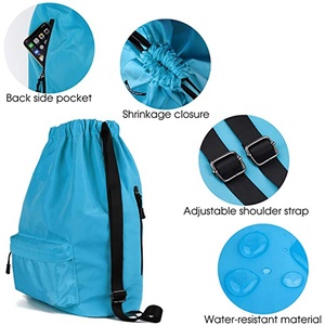 Mochila deportiva con estampado de logotipo personalizado para hombre y mujer, bolsa deportiva con cordón, para gimnasio, a bajo precio, Unisex - Product Image 2