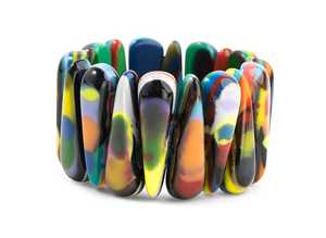 Bracelet en résine pour femme, dernier design, irrégulier et coloré, technique écologique, nouvelle collection, vente en gros - Product Image 2