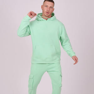Jogger et sweat à capuche en deux pièces personnalisés de haute qualité Streetwear ensemble de survêtement imprimé motif solide - Product Image 2