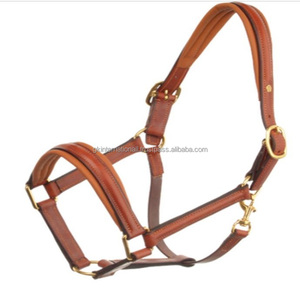Equestrian Horse Riding Products Genuine Leather Horse <b>Halter</b> in Black Brown or Tan Finish Premium Leather Padded Horse <b>Halter</b> - Product Image 4