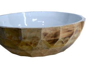 Bol de service à salade et à fruits en bois au design moderne, écologique et durable pour les fêtes et les événements - Product Image 1