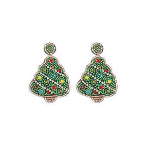 Meilleur nouveau Noël coloré boucles d'oreilles en argent plaqué or géométrique numéro forme conception religieuse diamant perle accessoirisé goutte - Product Image 6