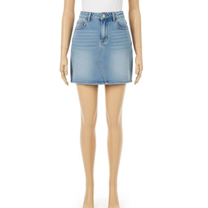 กระโปรงผ้ายีนส์ระบายอากาศได้ดีทรงหลวมสำหรับผู้หญิงผ้าฝ้ายนุ่มสบายสวมใส่ในชีวิตประจำวันแฟชั่นสไตล์ลำลองชุดฤดูร้อน - Product Image 2