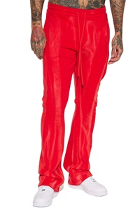 กางเกงวอร์มทรงซ้อนสีแดงสำหรับผู้ชายกางเกงขาบานของผู้ชาย - Product Image 4