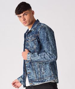 2025 nueva moda al por mayor Varsity hombres chaqueta vaquera invierno Vintage estampado transpirable - Product Image 1