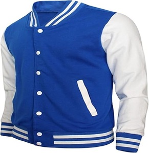 Chaquetas universitarias de talla grande para hombre de alta calidad con cuello levantado Logotipo personalizado Decoración de bolsillo Chaquetas universitarias en blanco al por mayor - Product Image 1