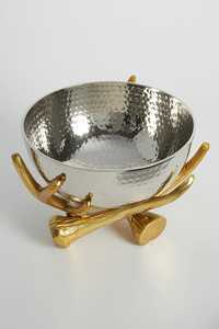 Base de soporte con acabado martillado clásico de lujo de acero inoxidable, cuenco para helado, estante de Metal para ensalada, postre, contenedor de frutas, herramientas para ensalada - Product Image 6