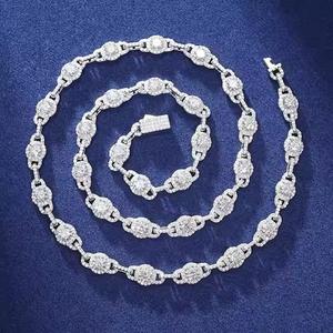 Chaîne à maillons cubains en argent de luxe entièrement glacée D couleur VVS clouté Moissanite testeur de diamant pour mariage - Product Image 1