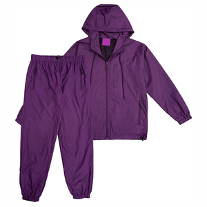 Conjuntos cortavientos para adultos, de colores personalizados chaquetas con capucha, cremallera, manga larga, impermeable, a prueba de viento, tejido de punto transpirable - Product Image 1