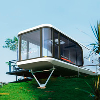 Module innovant pour complexe hôtelier, Villa capsule spatiale unique à 2 chambres, Maison préfabriquée en acier moderne, Faible consommation d'énergie, Hôtel à valeur U faible