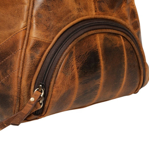 Bolsa de Viaje de Fin de Semana de Cuero con Cierre de Cremallera, Diseño Resistente - Product Image 5