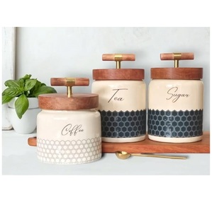 Atractivo Recipiente Redondo para Té de Diseño, Utensilios de Cocina, Accesorios para el Hogar, Recipiente para Azúcar y Sal con Acabado Esmaltado - Product Image 3