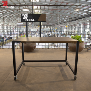 Présentoir à vêtements moderne en métal sur mesure avec roulettes, support de vente au détail double face autoportant, revêtement poudré, usine OEM ADONG - Product Image 2