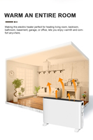 Radiateur à convecteur électrique 2000W, pour chambre à coucher, tuya, wi-fi, panneau de verre, radiateur à convecteur mural