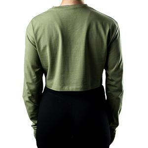 Customizable Women's Fashion Cotton Crop Top T-Shirt <b>Long</b> Sleeve Street Wear with Logo Customizable Top <b>Tshirts</b> - Product Image 6