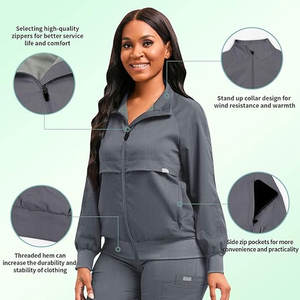 Summer Hospital Scrubs Nouvelle Arrivée Manches Longues Unisex Stretch Medical Scrub Jackets Nursing Scrub Sets Women Nursing Uniform - Product Image 2