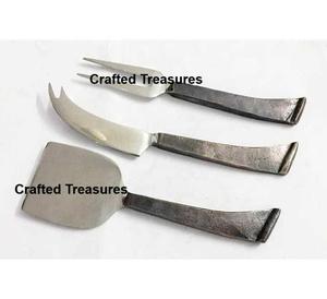 Vajilla pulida con espejo, juego de cubiertos de queso, vajilla plateada de acero inoxidable, regalo creativo, Plata personalizada con mango de hierro - Product Image 2