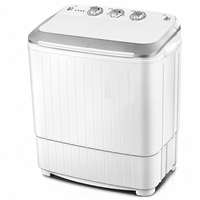 Oferta Especial: Lavadora Semiautomática Compacta de Doble Tina de 3.5KG/2KG con Pulsador y Centrifugadora para Apartamentos, Dormitorios y Hogares