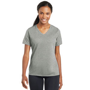 Moda cuello redondo entrenamiento mujer deportes cuello en V camiseta - Product Image 4