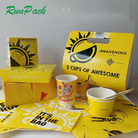 Gobelets à café jetables en papier biodégradable de haute qualité avec impression de logo personnalisé et couvercles pour les magasins de café